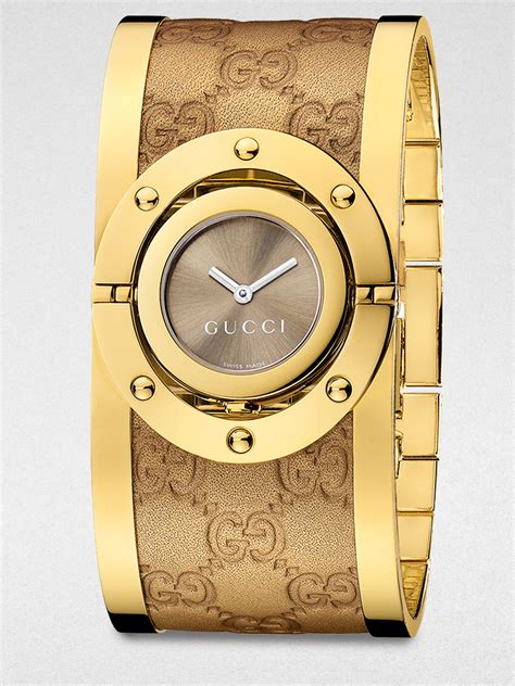 Gucci gold bangle watches ladies